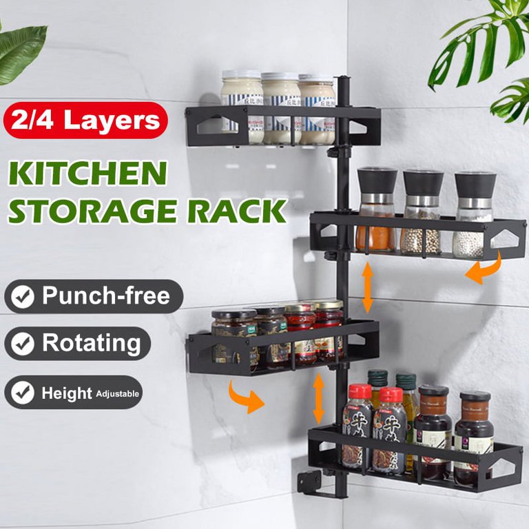 Kitchen Storage Shelf Wall-mounted Punch-Free Spice Rack