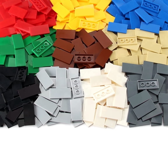 320 Pieces 2x4 Flat Building Tiles, 10 Multicolor, Compatible with Major Brick Brands for Smooth Surface Builds