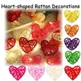 thumbnail image 1 of 2.4" Valentine Day Heart Rattan Wicker Balls Shape Hanging Ornaments Vase Bowl Fillers for Wedding Party Home Decor Table Tree Decorations, HAODEJW, Green, 1 of 8