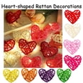thumbnail image 1 of 2.4" Valentine Day Heart Rattan Wicker Balls Shape Hanging Ornaments Vase Bowl Fillers for Wedding Party Home Decor Table Tree Decorations, HAODEJW, Red, 1 of 8