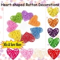 thumbnail image 1 of 2.4" Valentine Heart Shaped Rattan Balls 2.36 Inch Heart Vase Bowl Fillers DIY Craft Wicker Rattan Decor for Valentine Wedding Party Decor, HAODEJW, White, 1 of 8