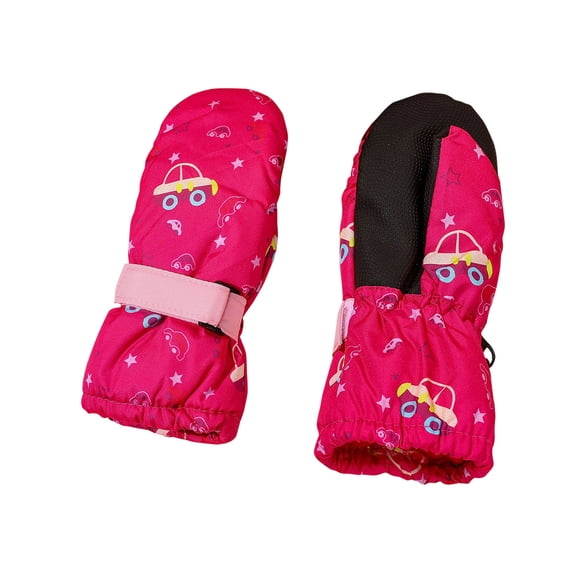 2-4 Years Baby Kids Warm Gloves Winter Waterproof Snow Gloves for Ourdoor Sports, Toddler Bulky Ski Gloves for Boys Girls Hot Pink 2-4 Years