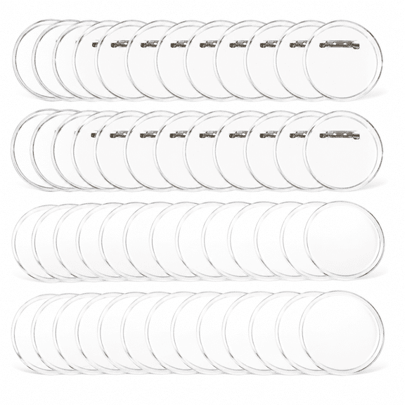 2.4 inch Clear Button Pins Make Your Own Buttons Picture Button Pin Acrylic Design Button Badge Clear Picture Buttons Badges Kit for DIY Crafts