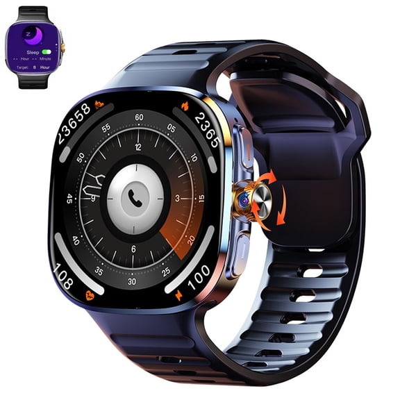 2.4-inch Rotating Camera Watch, Sleep Monitoring Watch With Roller Operation & Slim Body Design, Records Multiple Sports Modes, Supports Downloadable Software, For Men Women