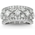 thumbnail image 1 of 2.40 CTTW Moissanite Openwork Band Ring in 925 Sterling Silver, Giorgio Bergamo Size 7, 1 of 6