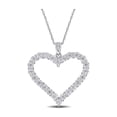 thumbnail image 1 of 2.40 Carat (Ctw) Lab-Created Moissanite Heart Pendant Necklace in Sterling Silver with Chain for Women, 1 of 5