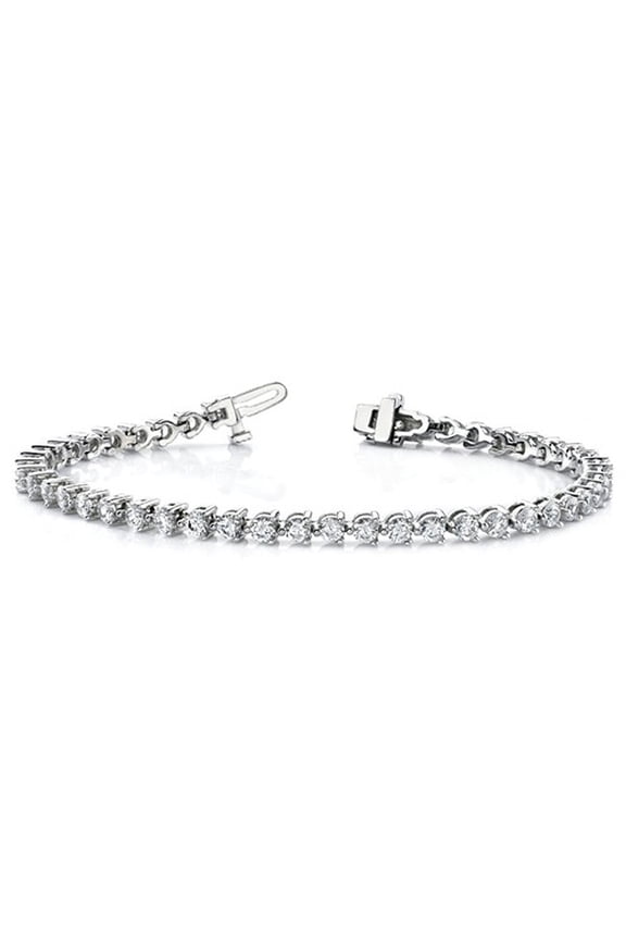 2.40 Carat (Ctw VS2-SI1, E-F) Lab Grown Diamond Tennis Bracelet in 14K White Gold