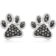 KARA JEWEL 2.40 Ct Round Cut Black Diamond Push Back Stud Earring's in 925 Sterling Silver - Pet's Lover Studs For Her