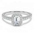 thumbnail image 1 of 2.40 Cts Octagon and Round Moissanite Halo Engagement Ring for Women 18K White Gold Plated Bridal Wedding Ring 925 Sterling Silver Ring, Gift for Her, 1 of 4