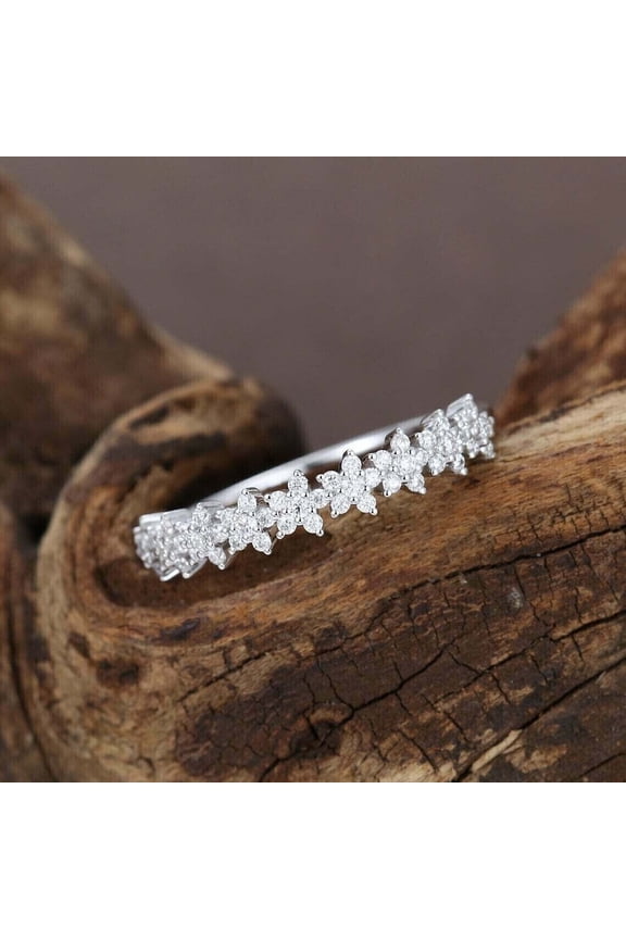 2.40Ct Round Cut Simulated Simulated Diamond Women Engagement's Band Ring 14K White Gold Plated