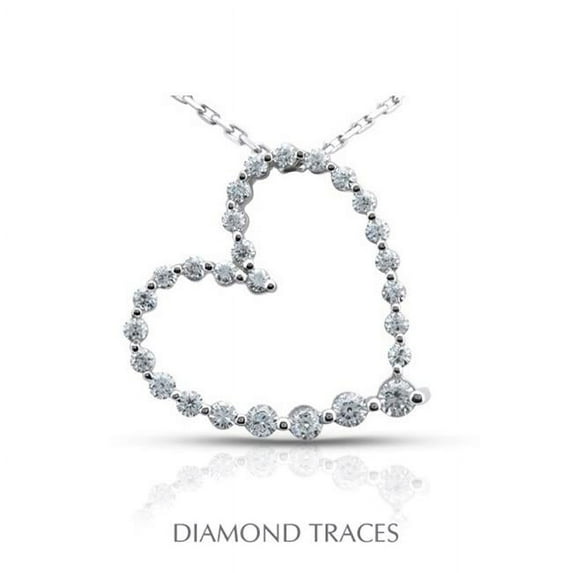 2.41 Carat Total Natural Diamonds 18K White Gold Prong Setting Heart Shape Fashion Pendant
