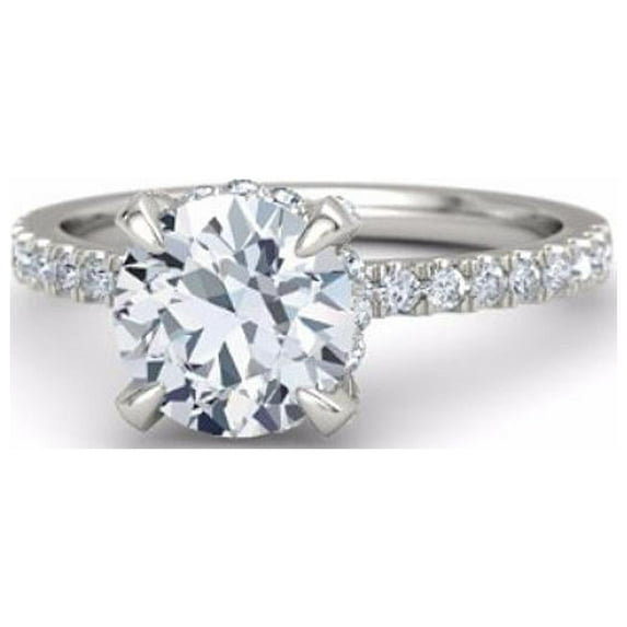2.42 Ct Stunning Solitaire Round Cut Diamond Bridal Rings Solid 950 Platinum