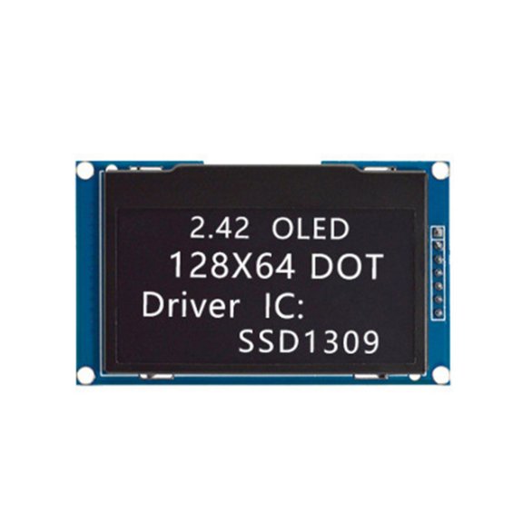 2.42Inch Display Module 128x64 Resolution SPI IIC Interfaces For Microcontrollers Compactly ABS Design