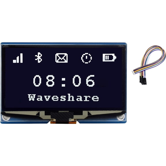 2.42inch OLED Display Module 12864 Resolution, White Display Color Embedded SSD1309 Driver Chip, SPI / I2C Communication, Compatible with , forArduino, STM32, ESP32, Jetson Nano, etc.