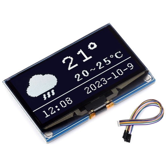 2.42inch OLED Display Module 12864 Resolution for /forArduino/STM32/ESP32/Jetson Nano, with SSD1309 Driver Chip SPI / I2C Communication 3.3V / 5V, White Display Color