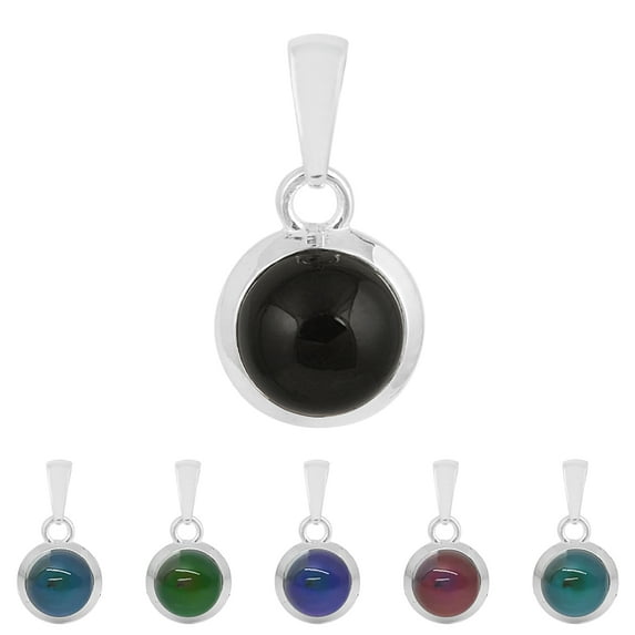 2.43 Ctw Round Moodstone 925 Sterling Silver Color Change With Emotions Feel On Finger Pendant, Temperature Control Mood Pendant