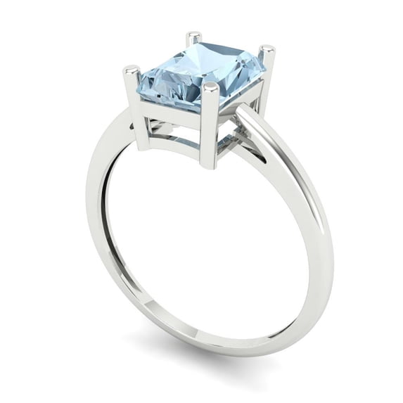 2.43ct Princess Cut Blue Natural Sky Blue Topaz 14k Pink Rose Gold Engraving Statement Bridal Wedding Designer Ring Size 5.75