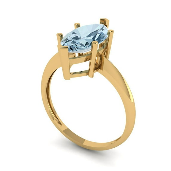 2.43ct Princess Cut Blue Natural Sky Blue Topaz 18k Pink Rose Gold Engraving Statement Bridal Wedding Designer Ring Size 9.25