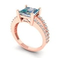 thumbnail image 1 of 2.43ct princess cut blue moissanite 18k rose gold Bridal Wedding Engagement Promise Anniversary Ring for Women size 11, 1 of 7