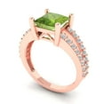 thumbnail image 1 of 2.43ct princess cut green natural peridot 18k rose gold Bridal Wedding Engagement Promise Anniversary Ring for Women size 10.75, 1 of 7
