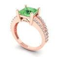 thumbnail image 1 of 2.43ct princess cut green Zircon 18k rose gold Bridal Wedding Engagement Promise Anniversary Ring for Women size 8.5, 1 of 7