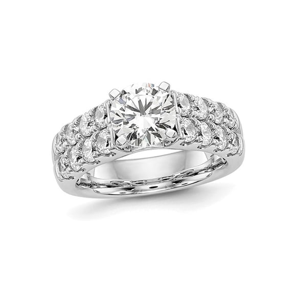 2.44 Carat (Ctw VS2-VS1, D-E-F) IGI Certified Round Lab-Grown Diamond Engagement Ring 14K White Gold for Women