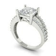 thumbnail image 1 of 2.44 ct princess cut clear Zircon 18k white gold Bridal Wedding Engagement Promise Anniversary Ring for Women size 3.75, 1 of 7