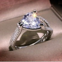 2.44Ct Trillion Lab Created Diamond Engagement Ring 14K White Gold Plated Silver