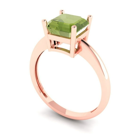 2.44ct Princess Cut Brown Champagne Crystal 18k White Gold Engraving Statement Bridal Wedding Designer Ring Size 8.25