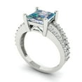 thumbnail image 1 of 2.44ct princess cut blue moissanite 14k white gold Bridal Wedding Engagement Promise Anniversary Ring for Women size 7.25, 1 of 7