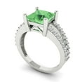 thumbnail image 1 of 2.44ct princess cut green Zircon 18k white gold Bridal Wedding Engagement Promise Anniversary Ring for Women size 7.25, 1 of 7