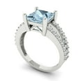 thumbnail image 1 of 2.44ct princess cut natural swiss blue topaz 14k white gold Bridal Wedding Engagement Promise Anniversary Ring for Women size 5.25, 1 of 7