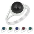 thumbnail image 1 of 2.45 Ctw Round Moodstone 925 Sterling Silver Color Change With Emotions Feel On Finger Ring, Temperature Control Mood Ring, 1 of 5