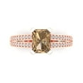 thumbnail image 1 of Solitaire with Accents Engagement Ring for Women - 2.45ct Simulated Champagne Diamond in 14K Rose Gold Promise Ring, 1 of 8