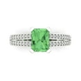 thumbnail image 1 of Solitaire with Accents Engagement Ring for Women - 2.35ct Simulated Green Diamond in 14K White Gold Promise Ring, 1 of 6