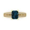 thumbnail image 1 of Solitaire with Accents Engagement Ring for Women - 2.45ct Natural London Blue Topaz in 14K Yellow Gold Promise Ring, 1 of 6