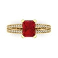 thumbnail image 1 of Solitaire with Accents Engagement Ring for Women - 2.45ct Simulated Ruby in 14K Yellow Gold Promise Ring, 1 of 6