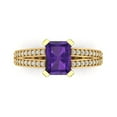 thumbnail image 1 of 2.45 ct Emerald Cut Natural Amethyst Solitaire with Accents Engagement Ring for Women in 18K Yellow Gold, 1 of 5