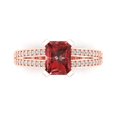 thumbnail image 1 of Clara Pucci 14K Rose Gold 2.45ct Garnet Solitaire with Accents Ring, 1 of 8