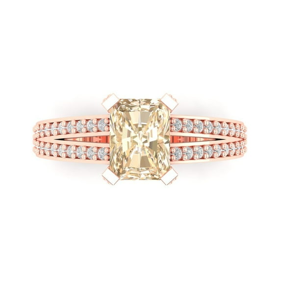 Clara Pucci 14K Rose Gold 2.45ct Morganite Solitaire with Accents Ring