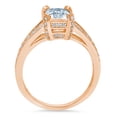 thumbnail image 1 of 2.45 ct Emerald Cut Natural Sky Blue Topaz Solitaire with Accents Engagement Ring for Women in 14K Rose Gold, 1 of 2
