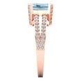 thumbnail image 1 of 2.45 ct Emerald Cut Natural Swiss Blue Topaz Solitaire with Simulated Diamond Accents 14K Rose Gold Womens Engagement Ring, 1 of 3