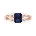 thumbnail image 1 of Clara Pucci 14K Rose Gold 2.45ct BlueSapphire Solitaire with Accents Ring, 1 of 8