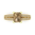 thumbnail image 1 of 2.45 ct Emerald Cut Simulated Champagne Diamond Solitaire with Simulated Diamond Accents 18K Yellow Gold Womens Engagement Ring, 1 of 5
