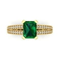 thumbnail image 1 of Clara Pucci 14K Yellow Gold 2.45ct Emerald Solitaire with Accents Ring, 1 of 8