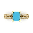 thumbnail image 1 of Clara Pucci 14K Yellow Gold 2.45ct Turquoise Solitaire with Accents Ring, 1 of 8