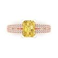 thumbnail image 1 of 2.45 ct Emerald Cut Simulated Yellow Diamond Solitaire with Simulated Diamond Accents 18K Rose Gold Womens Engagement Ring, 1 of 5