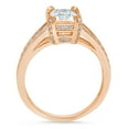 thumbnail image 1 of 2.45 ct Emerald Cut White Sapphire Solitaire with Accents Engagement Ring for Women in 14K Rose Gold, 1 of 2