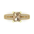 thumbnail image 1 of 2.45 ctw Solitaire with Zirconia Diamond Accents Anniversary Ring for Women | Emerald Cut Yellow Moissanite | Hyperallergenic Solid 18K Yellow Gold, 1 of 5