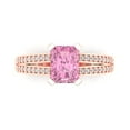 thumbnail image 1 of Clara Pucci 14K Rose Gold 2.45ct Pink Solitaire with Accents Ring for Women, 1 of 8